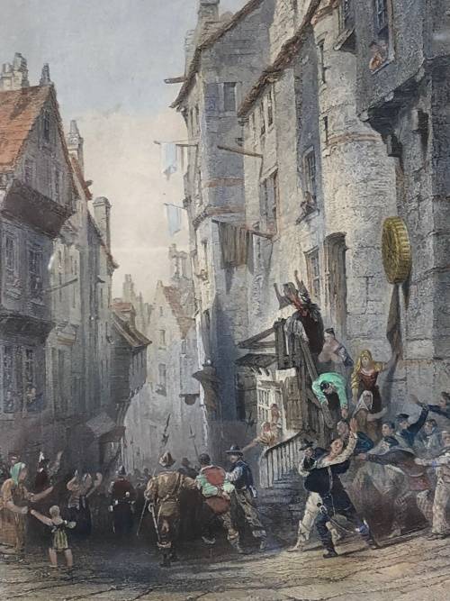 WOW !!! CERTIFIED ANTIQUE ENGRAVING BY FAMOUS BRITISH ARTIST THOMAS ALLOM (1804 - 1872) AND C COUSEN