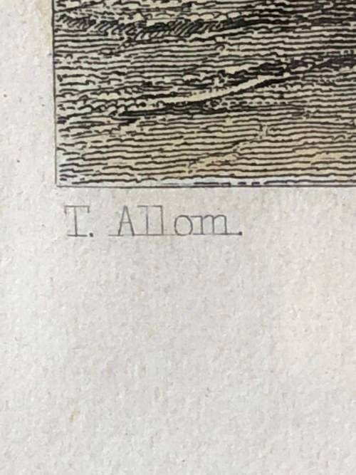 WOW !!! CERTIFIED ANTIQUE ENGRAVING BY FAMOUS BRITISH ARTIST THOMAS ALLOM (1804 - 1872) AND C COUSEN