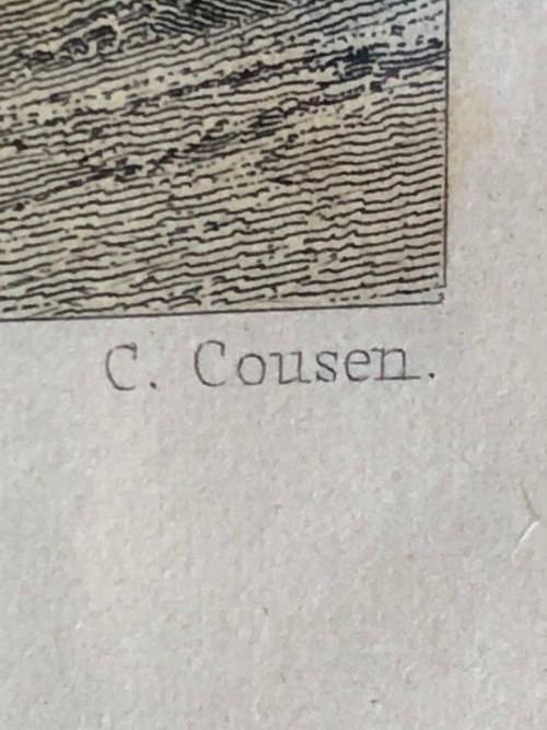 WOW !!! CERTIFIED ANTIQUE ENGRAVING BY FAMOUS BRITISH ARTIST THOMAS ALLOM (1804 - 1872) AND C COUSEN