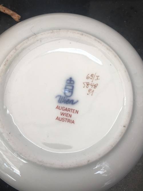 Collectible Vintage Wien Augarten Vienna Porcelain Fine China Candle Holder & Tray & original candle