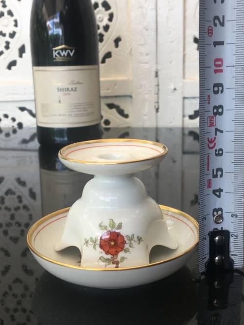 Collectible Vintage Wien Augarten Vienna Porcelain Fine China Candle Holder & Tray & original candle