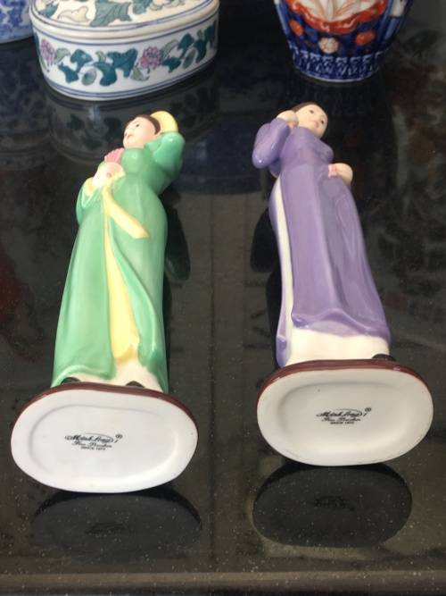 Absolutely Beautiful Collectors Vintage Vietnamese Minh Leong Fine Porcelain Lady Figurines