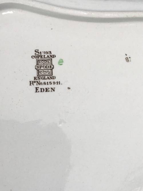 Ultra Rare Vintage 1951-1971 "EDEN" By Copeland Spodes, Square Serving Dish.