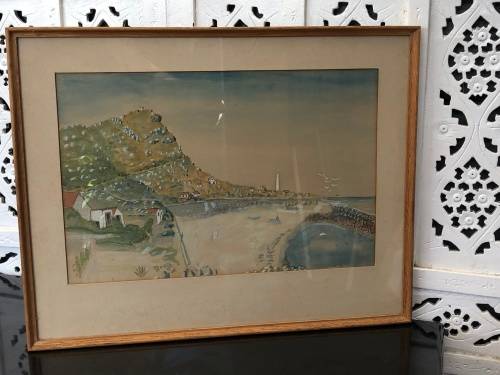 WOW !!! STUNNING ORIGINAL WATERCOLOR PAINTING BY B.FISK OF KOMMETJIE - FRAMED