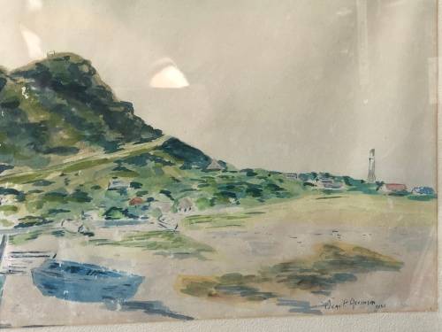 WOW !!! STUNNING ORIGINAL WATERCOLOR PAINTING BY JEAN ATKINSON 1965 OF KOMMETJIE - FRAMED