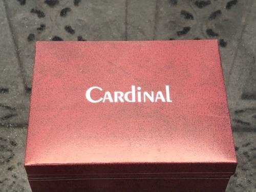 WOW !!!! STUNNING GOLD PLATED CARDINAL QUARTZ POCKET WATCH WITH FOB CHAIN - BOXED