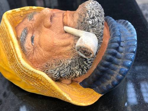 WOW !!! OLD SALT - VINTAGE LEGEND PRODUCTS CHALKWARE 3D WALL HANGING FIGURINE SIGNED F.WRIGHT c1985
