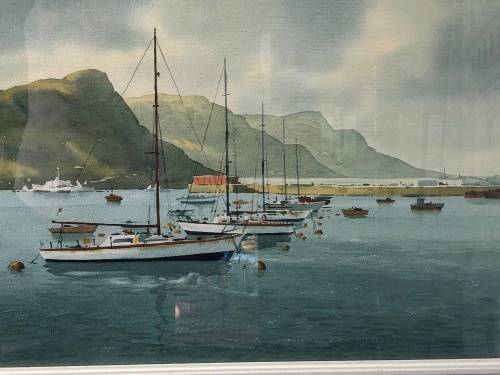 WOW !!! DOUGLAS TREASURE(1917-1995) SOUGHT AFTER SA ARTIST - ORIGINAL WATERCOLOR FRAMED BEHIND GLASS
