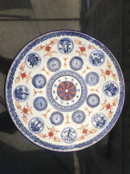 Rare Antique Japanese Fukagawa Seiji Kaisha  c 1879-1897 Plate. Depicting Japanese Zodiac. 22.5 cm