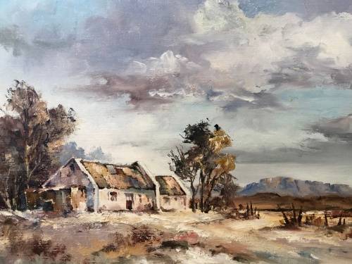 WOW !!! ROBERT HABER (1929 - 1998) - LISTED SA ARTIST - OIL ON BOARD LANDSCAPE - FRAMED AND SIGNED
