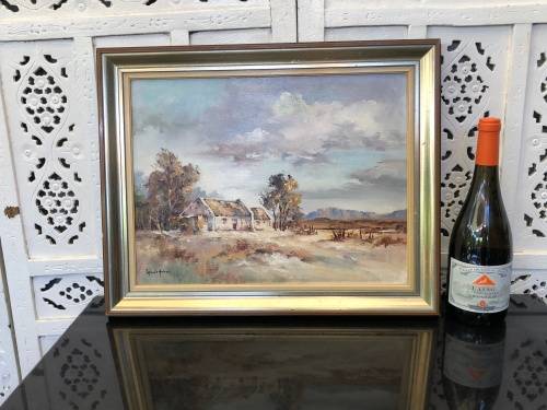 WOW !!! ROBERT HABER (1929 - 1998) - LISTED SA ARTIST - OIL ON BOARD LANDSCAPE - FRAMED AND SIGNED