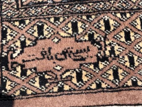 WOW !!!!  SIGNED STUNNING HAND KNOTTED PURE WOOL KARACHI BLUE BOKHARA PERSIAN RUNNER 1810 X 640mm