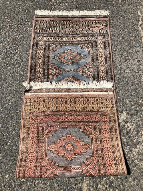 WOW !!!!  SIGNED STUNNING HAND KNOTTED PURE WOOL KARACHI BLUE BOKHARA PERSIAN RUNNER 1810 X 640mm