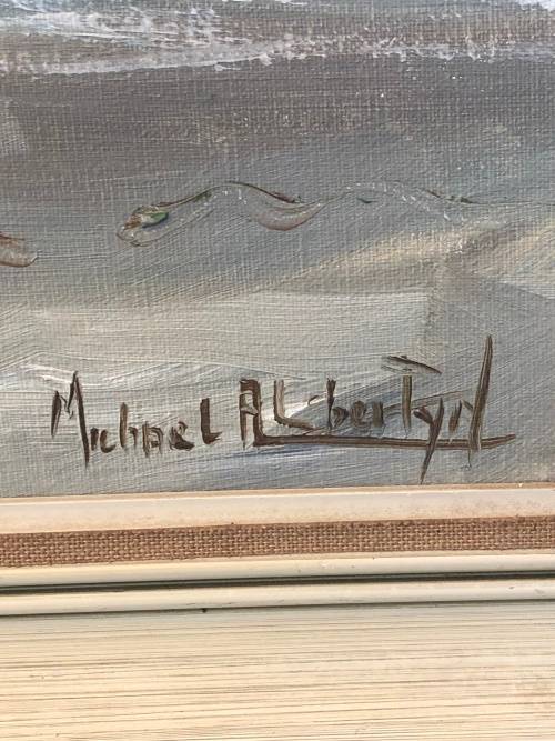 INVESTMENT ART~ ACCLAIMED ARTIST MICHAEL ALBERTYN OIL ON CANVAS OF TABLE MOUNTAIN - FRAMED