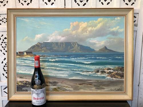 INVESTMENT ART~ ACCLAIMED ARTIST MICHAEL ALBERTYN OIL ON CANVAS OF TABLE MOUNTAIN - FRAMED