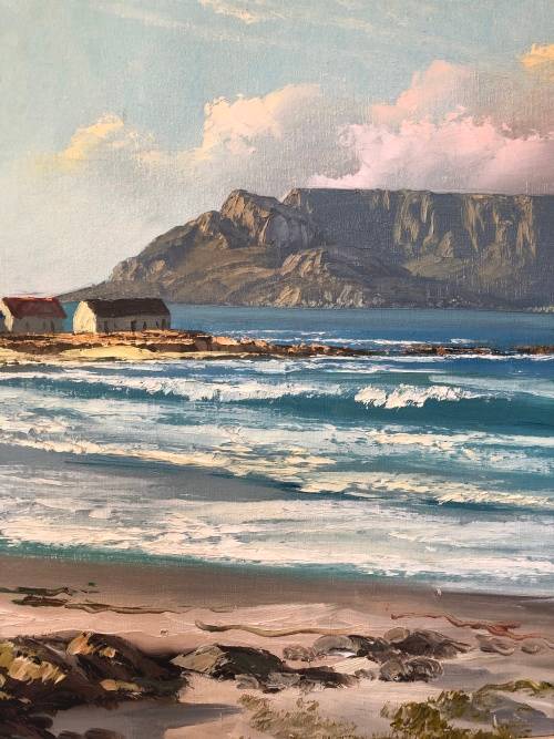 INVESTMENT ART~ ACCLAIMED ARTIST MICHAEL ALBERTYN OIL ON CANVAS OF TABLE MOUNTAIN - FRAMED