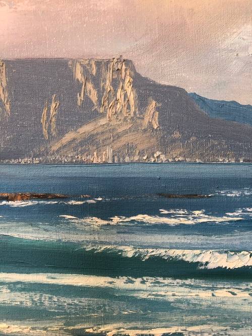INVESTMENT ART~ ACCLAIMED ARTIST MICHAEL ALBERTYN OIL ON CANVAS OF TABLE MOUNTAIN - FRAMED