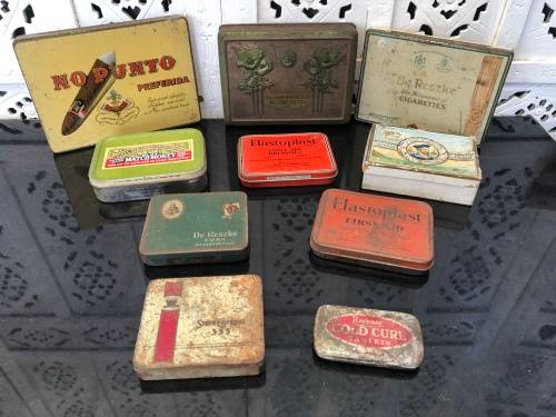 WOW !!! FANTASTIC COLLECTION OF VINTAGE CIGARETTE TINS AND OTHERS- SOME DATING TO AROUND WW11