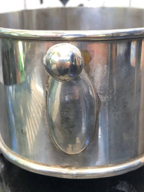 WOW !!! LARGE VINTAGE FOOTED SILVER PLATED TWIN HANDLED PLANTER - UNMARKED