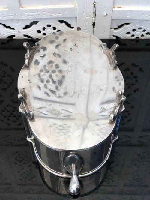 WOW !!! LARGE VINTAGE FOOTED SILVER PLATED TWIN HANDLED PLANTER - UNMARKED