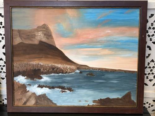WOW !!! ROSEMARY OSBORNE ORIGINAL OIL ON BOARD - SOUTHERN CAPE COAST PAINTING - FRAMED