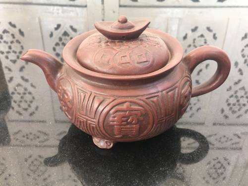 Vintage Mid c1900s Made in The Peoples Republic of China Yixing Tripod Footed Tea Pot. Treasures