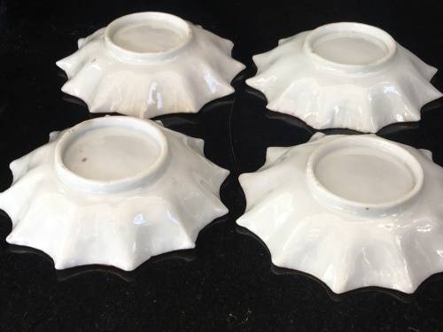 Delightful Antique Oriental lot of Fine Hand made & Bird Painted Porcelain Scalloped Bowls.