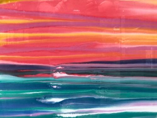 WOW !!! SA ARTIST - JOHANNES J BLOM ORIGINAL WATERCOLOR TITLED "BACKWASH" - FRAMED AND READY TO HANG