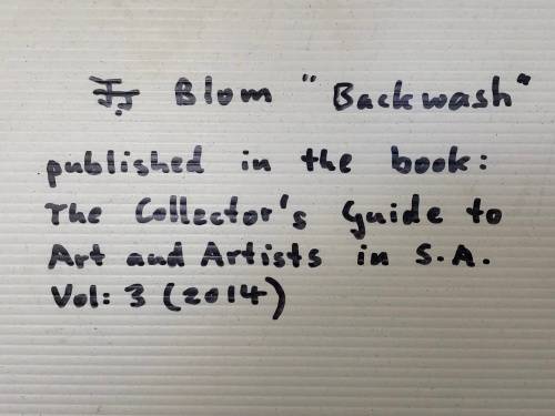 WOW !!! SA ARTIST - JOHANNES J BLOM ORIGINAL WATERCOLOR TITLED "BACKWASH" - FRAMED AND READY TO HANG