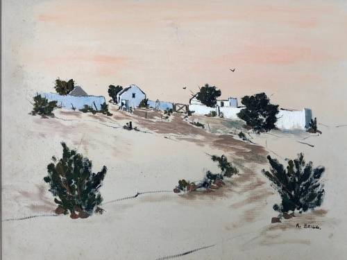 WOW !!! WHAT A BEAUTY - LARGE FRAMED OIL ON BOARD - LANDSCAPE BY K. BRIGG