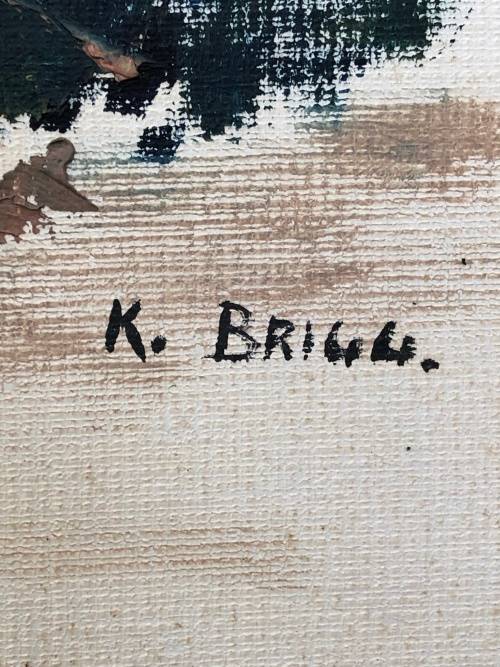 WOW !!! WHAT A BEAUTY - LARGE FRAMED OIL ON BOARD - LANDSCAPE BY K. BRIGG
