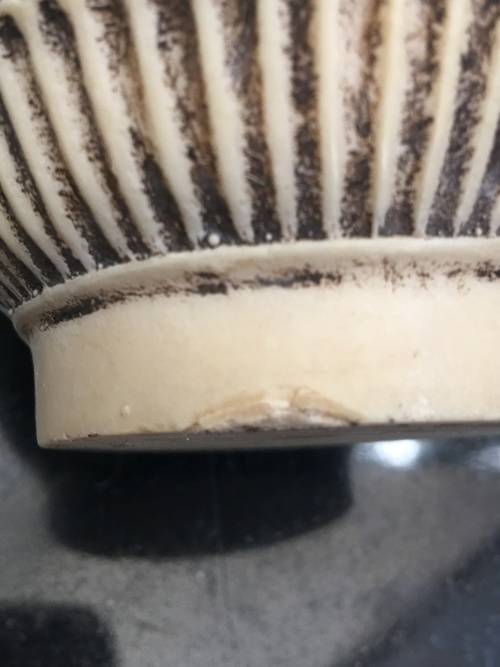 Antique Chinese Carved Cinnabar Vase With lots of character. Age related wear