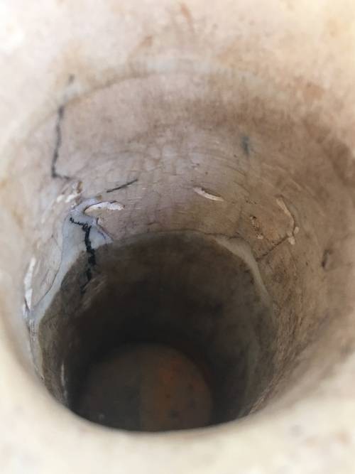 Antique Chinese Carved Cinnabar Vase With lots of character. Age related wear