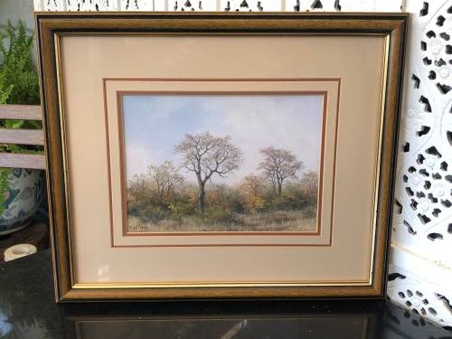 WOW !!! CYRIL PENNY LISTED SA ARTIST - FRAMED LANDSCAPE WATERCOLOR - READY TO HANG