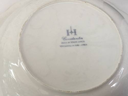 Vintage Constancia Porcelain Made In South Africa, Silver Gilt & Floral Decorated Salad Serving Bowl