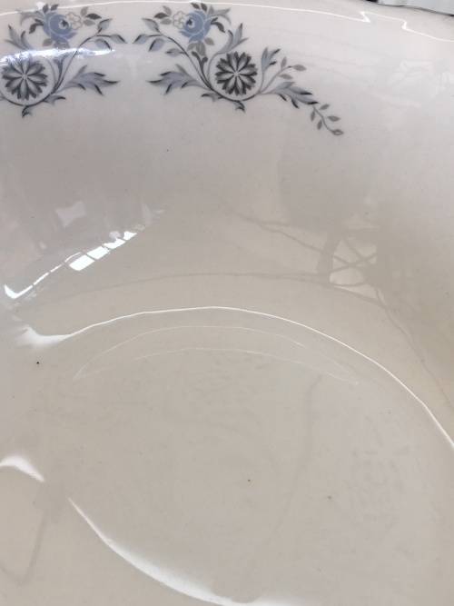 Vintage Constancia Porcelain Made In South Africa, Silver Gilt & Floral Decorated Salad Serving Bowl