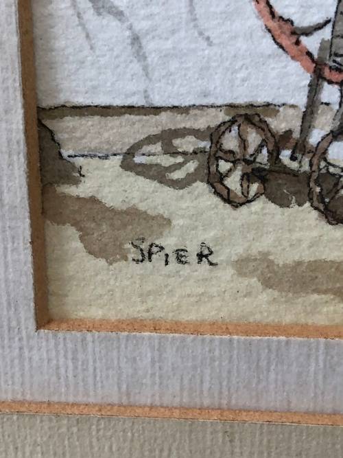 INVESTMENT ART !!! - ALAN MALING ORIGINAL FRAMED WATERCOLOR OF SPIER - SIGNED AND DATED 1998