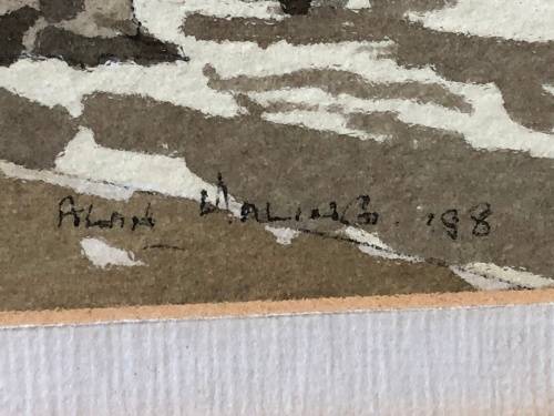 INVESTMENT ART !!! - ALAN MALING ORIGINAL FRAMED WATERCOLOR OF SPIER - SIGNED AND DATED 1998