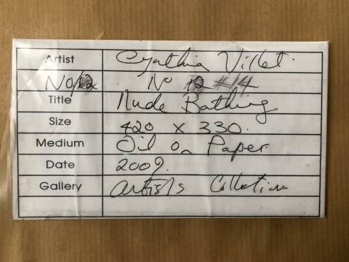 INVESTMENT ART !! CYNTHIA VILLET (1934 - 2018) SA 20th CENTURY FRAMED OIL ON PAPER - AUTHENTICATED