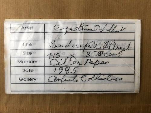 INVESTMENT ART !! CYNTHIA VILLET (1934 - 2018) SA 20th CENTURY FRAMED OIL ON PAPER - AUTHENTICATED