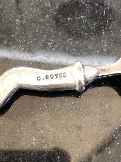 WOW !!! VINTAGE CARROL BOYES PEWTER BUTTER KNIFE - WAVE PATTERN