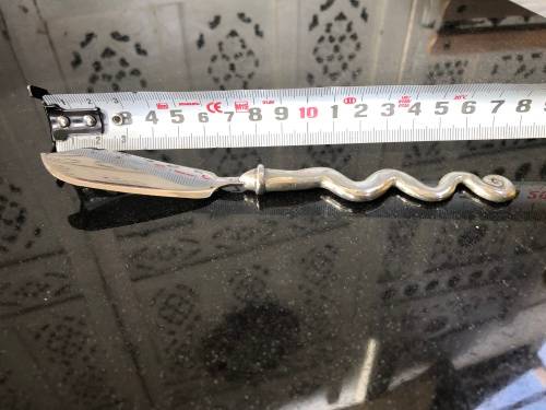 WOW !!! VINTAGE CARROL BOYES PEWTER BUTTER KNIFE - WAVE PATTERN