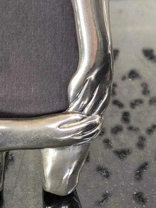 WOW !!! VINTAGE CARROL BOYES PEWTER SMALL SIZE PICTURE FRAME - KNEELING MAN