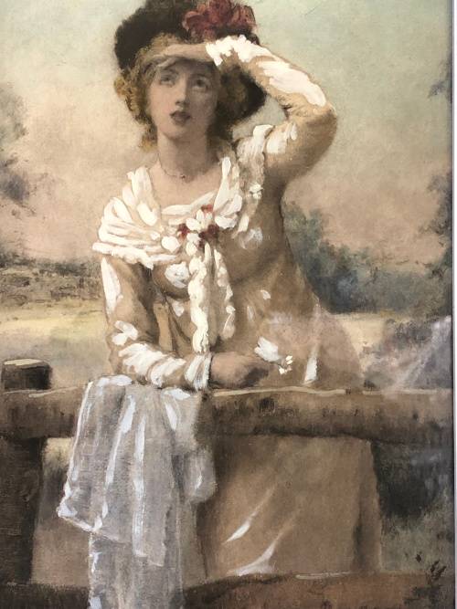 WOW !!! MARCUS STONE RA  (1840 - 1921) FAMOUS ENGLISH PAINTER - FRAMED WATERCOLOR