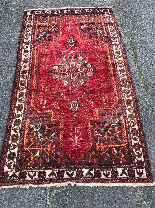 FANTASTIC PURE WOOL HAND KNOTTED QASHQAI SHIRAZ PERSIAN CARPET 2110 X 1190mm - LIGHT WEAR