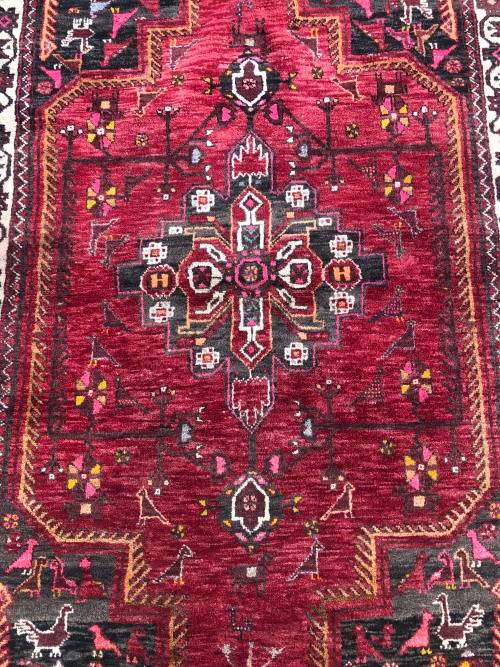 FANTASTIC PURE WOOL HAND KNOTTED QASHQAI SHIRAZ PERSIAN CARPET 2110 X 1190mm - LIGHT WEAR