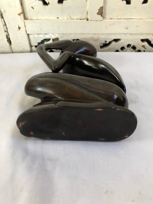 WOW !!! STUNNING ABSTRACT BRONZE FIGURE OF THE THINKING MAN - UNSIGNED