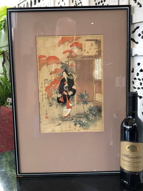 INVESTMENT ART !! MIZUNO TOSHIKATA (1866 - 1908) ORIGINAL JAPANESE WOODBLOCK - TITLED AND SIGNED