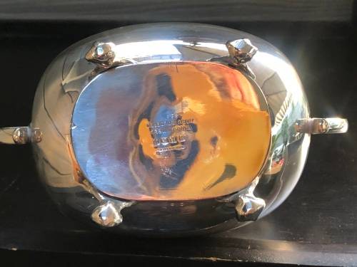 WOW !! STUNNING SILVER PLATED OPEN SUGAR BOWL - CLEARLY MARKED