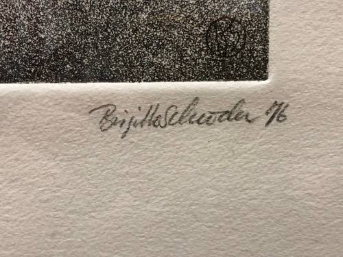 INVESTMENT ART !!! BRIGITTE SCHRODER (1941) GERMAN ARTIST - NUMBERED SIGNED ETCHING 1976